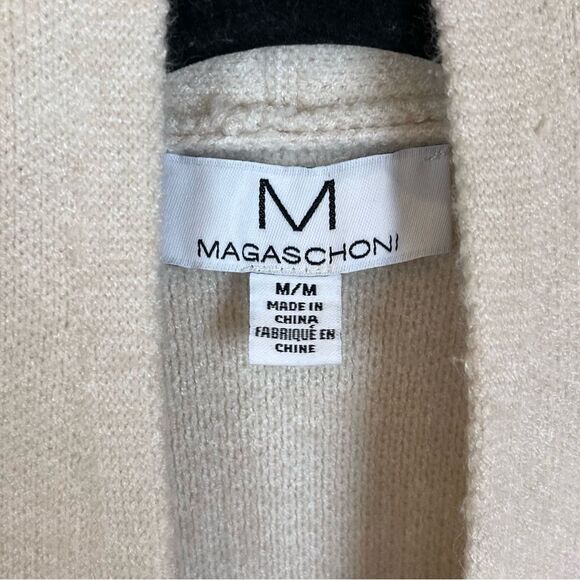 Magaschoni Open Front Long Sleeve Cardigan in Cream size Medium - Picture 9 of 12